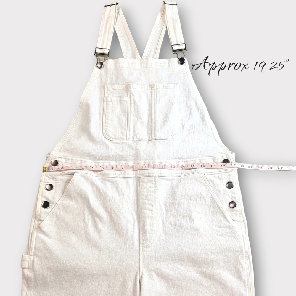 Frame Les Garcon White Denim Overalls Large - Picture 8 of 10